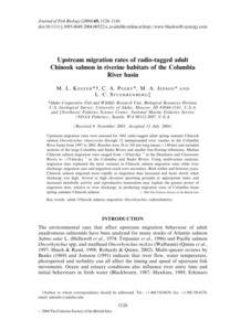 Upstream migration rates of radio-tagged adult Chinook salmon in riverine habitats of the Columbia River basin