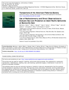 Use of Radiotelemetry and Direct Observations to Evaluate Sea Lion Predation on Adult Pacific Salmonids at Bonneville Dam