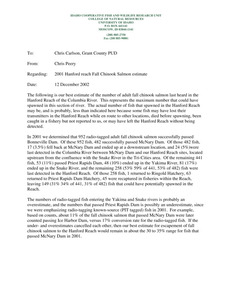 2001 Hanford reach fall Chinook salmon estimate