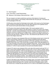 Chinook salmon fallback at John Day Dam – 2000 & 2002