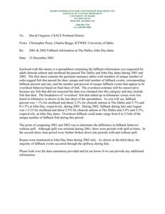 Behavior in the forebay of Bonneville Dam - 2002