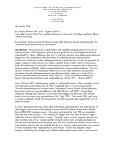 Umatilla River salmon overshoot behavior