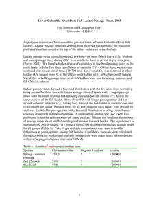 2003 spring-summer Chinook passage at John Day Dam: spill effects