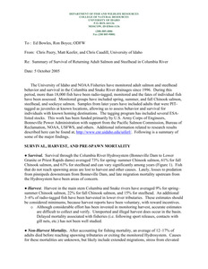 Lower Columbia River dam fish ladder passage times