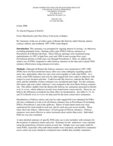 Preliminary summary of adult escapement upstream from Lower Granite Dam