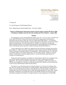 Preliminary summary of adult steelhead escapement upstream from Lower Granite Dam