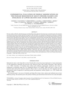 Experimental Evaluation Of Fishway Modifications On The Passage Behaviour Of Adult Chinook Salmon And Steelhead At Lower Granite Dam, Snake River, Usa