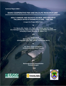 Adult Chinook And Sockeye Salmon, And Steelhead Fallback Rates At Bonneville Dam, - 1996-1998