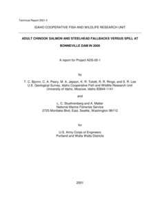 Adult Chinook Salmon And Steelhead Fallbacks Versus Spill At Bonneville Dam In 2000