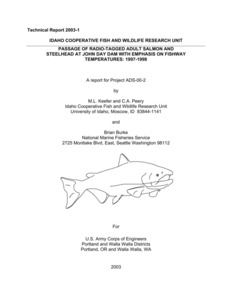 Passage Of Radio-Tagged Adult Salmon And Steelhead At John Day Dam With Emphasis On Fishway Temperatures: 1997-1998