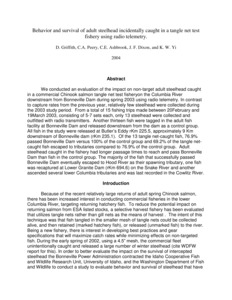Behavior and survival of adult steelhead incidentally caught in a tangle net test fishery using radio telemetry