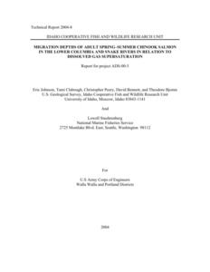 Migration Depths Of Adult Spring–Summer Chinook Salmon In The Lower Columbia And Snake Rivers In Relation To Dissolved Gas Supersaturation