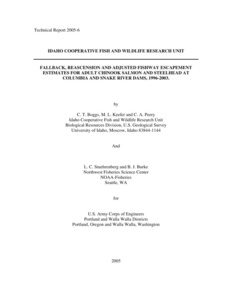 Fallback, Reascension And Adjusted Fishway Escapement Estimates For Adult Chinook Salmon And Steelhead At Columbia And Snake River Dams, 1996-2003