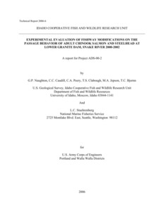 Experimental Evaluation Of Fishway Modifications On The Passage Behavior Of Adult Chinook Salmon And Steelhead At Lower Granite Dam, Snake River 2000-2002