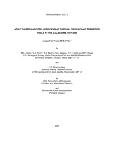 Adult Salmon And Steelhead Passage Through Fishways And Transition Pools At The Dalles Dam, 1997-2001
