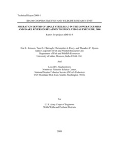 Migration Depths Of Adult Steelhead In The Lower Columbia And Snake Rivers In Relation To Dissolved Gas Exposure, 2000