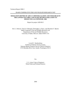Migration Depths Of Adult Chinook Salmon And Steelhead In The Lower Columbia And Snake Rivers In Relation To Dissolved Gas Exposure, 2002