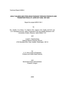 Adult Salmon And Steelhead Passage Through Fishways And Transition Pools At John Day Dam, 1997-2001
