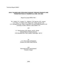 Adult Salmon And Steelhead Passage Through Fishways And Transition Pools At Bonneville Dam, 1997-2002