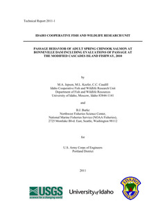 Passage Behavior Of Adult Spring Chinook Salmon At Bonneville Dam Including Evaluations Of Passage At The Modified Cascades Island Fishway, 2010