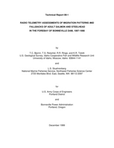 Radio Telemetry Assessments Of Migration Patterns And Fallbacks Of Adult Salmon And Steelhead In The Forebay Of Bonneville Dam, 1997-1998