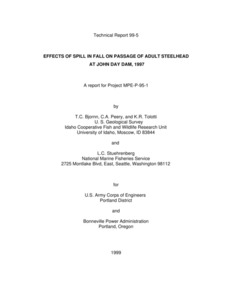 Effects Of Spill In Fall On Passage Of Adult Steelhead At John Day Dam, 1997