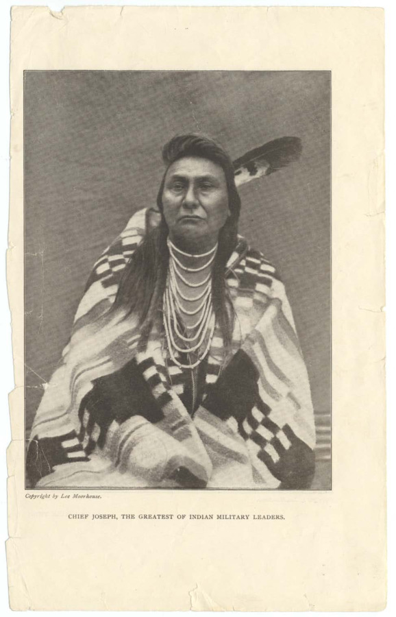 Clipping displaying images of Chief Joseph and of the Cayuse Twins. From Metropolitan Magazine, vol. 24 number 1