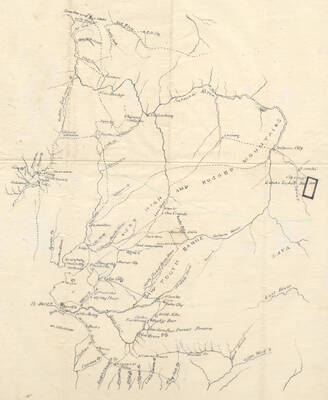 Map of central Idaho, emphasizing geographic features.