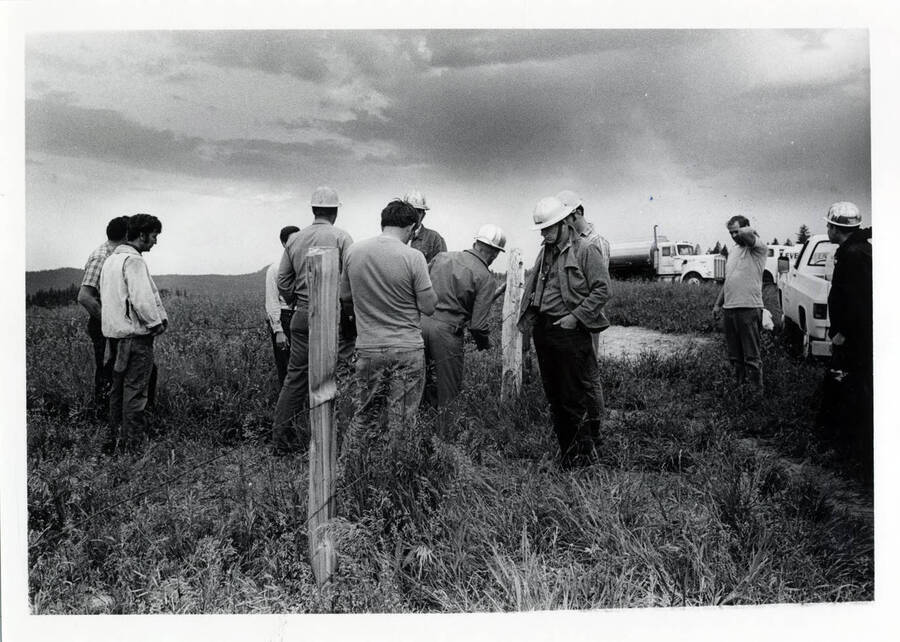 Browns Meadow Heliport (Dewey Almas, Project Director, Right Center hand in pocket)