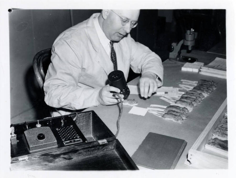 Earl Larrison using the reflectometer
