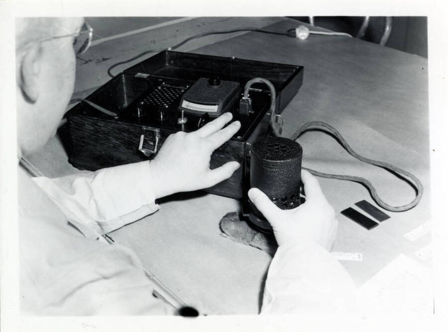 Earl Larrison using the reflectometer