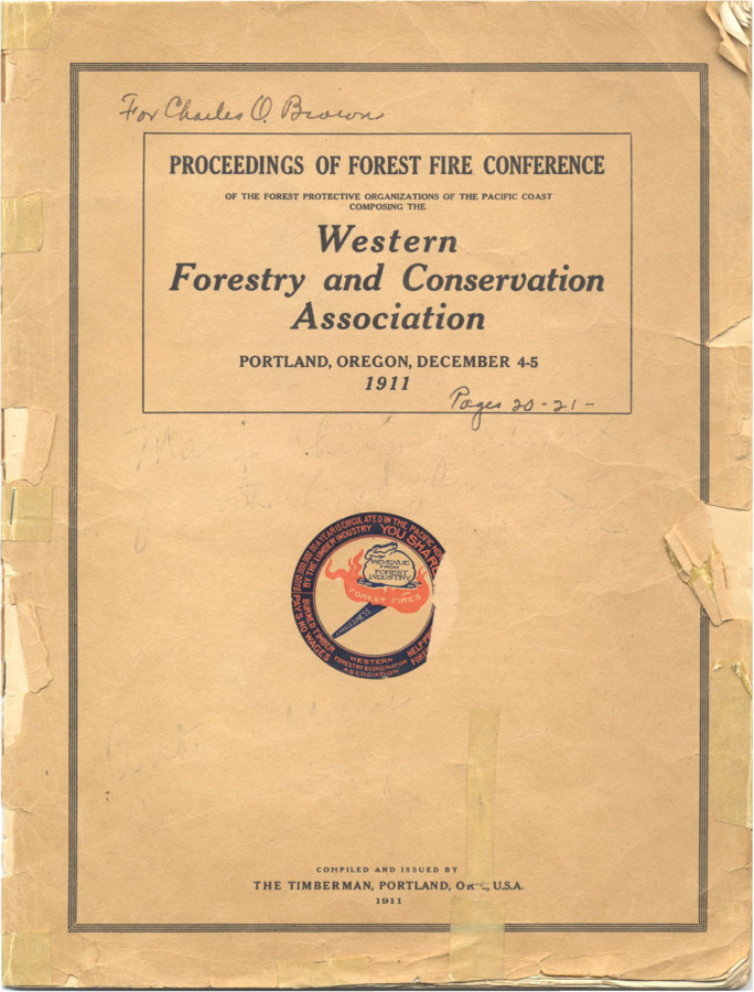 This publication provides great insight into northwestern forestry issues of the time.  Many reports focus primarily on the need for fire control and suppression.