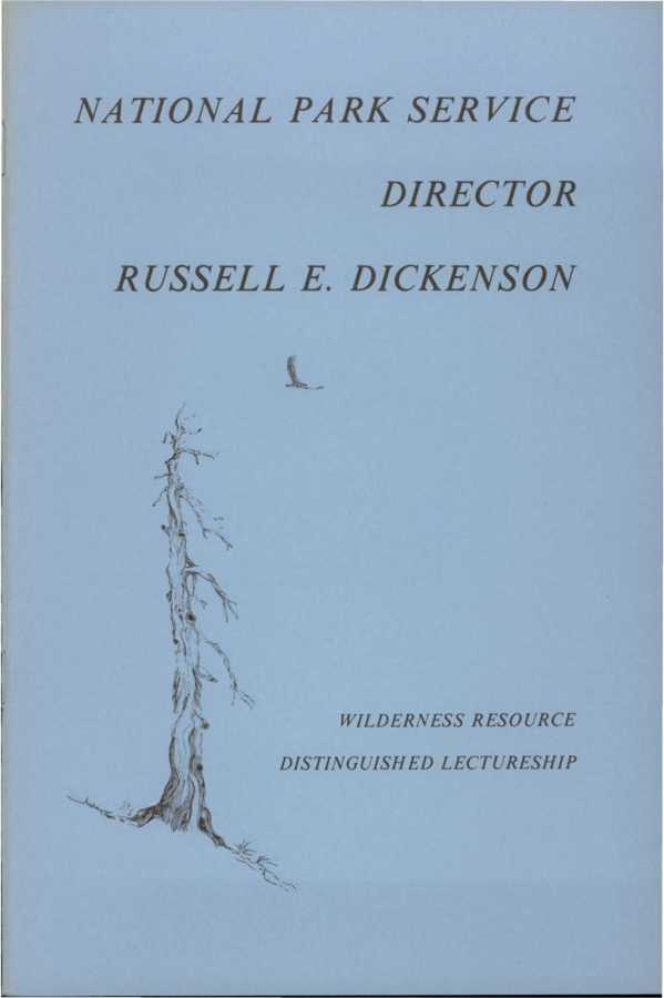 Lecture given by Russell E. Dickenson, Director of the National Park Service. Introduction by Dr. John H, Ehrenreich: Dean of the College of Forestry, Wildlife and Range Sciences at the Univeristy of Idaho. The lecture begins by defining 'wilderness' focusing specifcally on the definition of 'a wild condition or quality'. The lecture then compares conservation and management to that of a librarian caring for, organizing, and learning from books. The lecture claims that returning to the untouched wilderness of the past is undesirable, but  instead to balance an increased demand of public recreation with preservation and protection. Examples are given of increased visitor use and management of humans is named the most difficult long term management problem. The lecture ends with what protection looks like, for what purposes, and how managers are to go about protecting National Parks and teaching others how to protect them in the future.