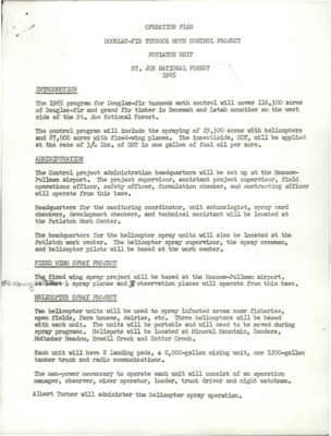 Description of the plan to spray DDT in the Potlatch Unit of St. Joe National Forest.  Includes safety plans.