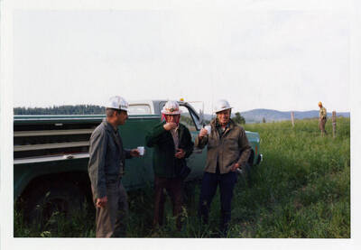 Moscow Mountain Heliport:LtoR:Jenni, Don; Cox, Royce; Almas, D.