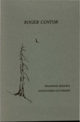 Lecture given by Roger Contor. Introduction by John C. Hendee, dean of the College of Forestry, Wildlife and Range Sciences, and director of the Wilderness Research Center. The lecture starts by calling for better political representation for the National Parks. The history of the role (or lack therof) that the Parks played in the Wilderness Act is reviewed as is the reason that the Parks manage their lands differently from the Forest Service. The lecturer displays a few slides of Alaskan Wilderness and Idaho superimposed on a map of Alaska to show the extent and porportion of wilderness in that state. The lecture also displays three species (the grizzly bear, the Dall sheep, and the caribou) as exhibits of what the wilderness holds. The lecturer then expresses his opinion that the National Parks have failed to lead the charge in political protection of wilderness. The lecturer proposes that the solution is to: 'Establish wilderness leadership at the top. Appoint leaders who understand wilderness. Educate people that No Trace Wilderness is possible. Document wilderness values with research. Support those who seek excellence in wilderness. Protect the mystery of wilderness. Reopen communication with Congress. Re-establish cooperative relationships with conservation organizations. Restore wilderness naturalness. Re-establish natural fire regimes. Establish trail patterns compatible with wilderness. Protect diversity with appropriate management. Eliminate wilderness structures and non-historic artifacts. Establish a high ethic for legal hunting in the Alaskan park units. Restore the professional spirit of the Park Service.' The lecture closes with a few more points about the benefits of wilderness as a mesuring stick for the how we are affecting the rest of the world and placing the blame soundly on the political leaders once again. A list of past lecturers and the titles of their lectures are listed.