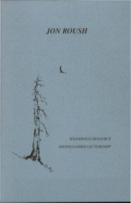 Lecture given by Jon Roush, president of the Wilderness Society. Opening remarks given by James R. Fazio, professor in the Department of Resource Recreation and Tourism, College of Foretry, Wildlife and Range Sciences. Introduction given by John C. Hendee director of the University of Idaho Wilderness Research Center. The lecture opens discussing the previous lectures in the series and how this lecture will differ from the rest. The lecture will detail the threats to wilderness and what can be done to stop them. The lecture clarifies that a threat against wilderness is a threat against wilderness values and then asks the question why we have those values in the first place. We value wilderness for diversity, immediate utility, spirituality (spiritual healing), 'land ethic' because it is ethical to value and protect it. The biggest threat that the lecturer focuses on is population growth. The exponential rate at which the world's population is growing is highlighted. The fact that earth's resources are finite is addressed, in particular food and water resources. A discussion is made about the possibility of the U.S. declining their consumption and lowering their standard of living, but the lecturer says this isn't a solution, it's an inevitability. China is contrasted to our nation as a picture of what we could become, but not one we want to emulate. The consquences of a doubled population in the U.S. by 2020 are discussed. One of those consquences that is detailed in length is the incresed use of wilderness recreation areas, national parks and national forests. The other change that comes with an increasing population is unpredictable cultural change; shifts in perception, even what is right and wrong, regarding wilderness. 'Our wilderness system depends... on people's willingness to take the long view, to act responsibly toward future generations, and to give up some personal gain for the common good.' Two issues for safegaurding wilderness against this danger are explored: How to build an informed, diverse consituency for wilderness and how to confront population issues directly and openly. The lecture then turns to public land policy. A call is given to complete the federal wilderness system while there is still time, wilderness designation and land aquisition are also priorities. But the most crucial element is wilderness management. The National Wildlife Refuge System is used for many purposes other than being a refuge to wildlife, the purpose of these systems must be spelled out in the legislature and enforced. Agencies should combine forces to manage wilderness in tandem. Our goals for wilderness can no longer be economical, but rather ecological. Legislators cannot become lax about environmental regulations put on private land. Our actions and regulations now will affect the overpopulated generations of the future. A bibliography is included.  A list of past lecturers and the titles of their lectures are listed.