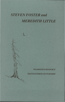 Lecture given jointly by Steven Foster and Meredith Little. Opening remarks by Edwin E. Krumpe principal scientist for wilderness management in the Wilderness Research Center, professor in the Department of Resource Recreation and Tourism. Introduction by John C. Hendee director of the University of Idaho Wilderness Research Center. The lecture begins by introducing the School of Lost Borders, a wilderness retreat and vision quest program. The lecturer describes the need for rites of passage into adulthood in today's culture and society. In the past the context of wilderness provided a pathway into adulthood and while that still persists today there is no longer any community to witness and respect that transition. The rites of passage that the school offers draw from many different cultural traditions but they all have the same three stages: severance, threshold, and incorporation. The lecturers discus the role of the wilderness guide in these stages, defining them as midwives who assist the vision quest participants to give birth to themselves. A training process that the guides use called 'mirroring' is described, a kind of therapy that focuses on the positive aspect of the stories rather than the problems. This theraputic process is based on 'The Four Shields', a world view based on the four seasons correlating with a period of life. Summer and Fall are described as childhood and initiation, Winter and Spring as adulthood and rebirth. The vision  of these rites of passage are often very tangible rather than supernatural and the true power of the visions come from their enactment by the participant after the vision quest is over and they have returned to their regular lives. The Four Shields approach is really about balance and harmony between these stages of life and mentalities. A short video is shown. The lecture concludes with a question and answer session, some of which are included in the transcript. A list of suggested reading is given. A list of past lecturers and the titles of their lectures are listed.