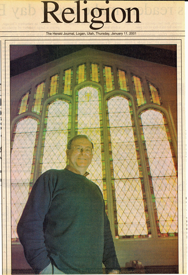 Newspaper article, The Herald Journal, January 11, 2001, Religion section:  "Icebreaker:  First Presbyterian is looking to mend some rifts, and has the man for the job."  Article about Rev. Frank Johnke.