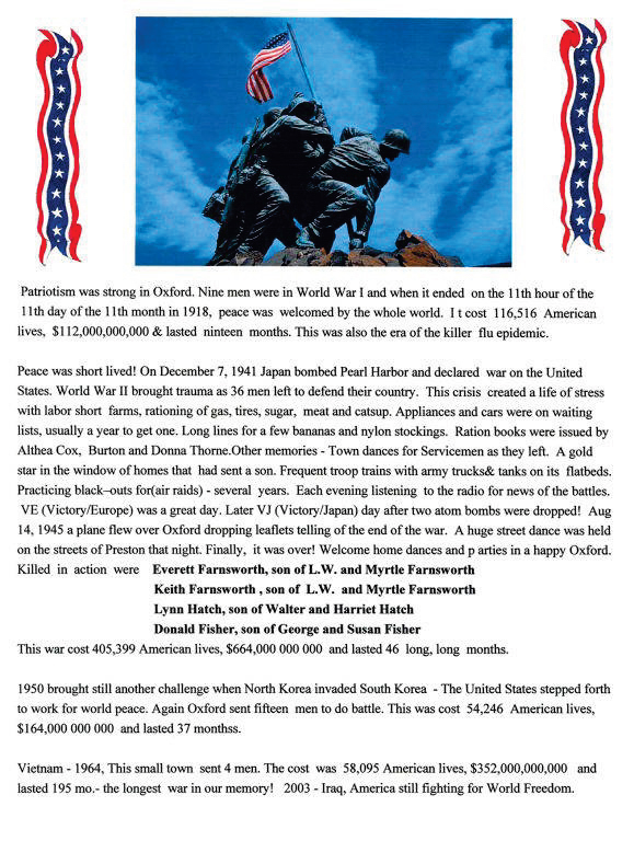 A brief history of men serving in the military from Oxford and casualties.