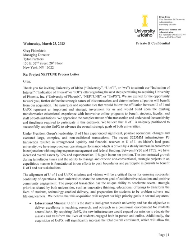 Indication of Interest