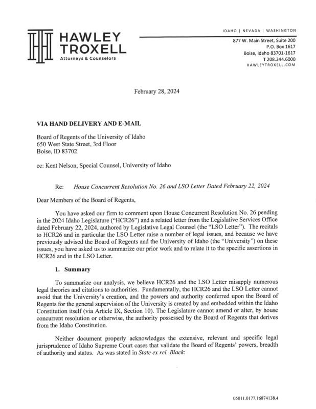 Legal Response to LSO Opinion