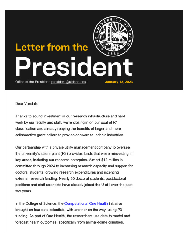 Friday Letter Jan 13, 2023