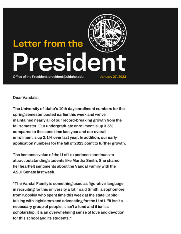 Friday Letter Jan 27, 2023