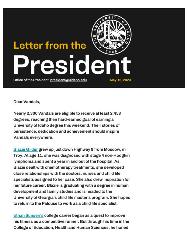 Friday Letter May 12, 2023