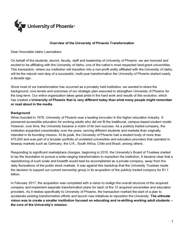 Letter to Idaho Lawmakers