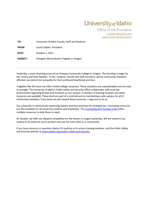 Thoughts About Recent Tragedy in Oregon