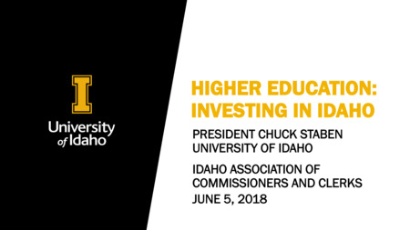 Presentation to Idaho Association of Commissioners and Clerks (slides)