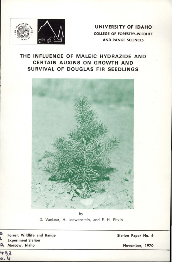 This paper reports a study that sought to determine if the growth characteristics of Douglas fir seedlings could be altered with maleic hydrazide and certain auxins and to evaluate the effect of the alteration (if any) on seedling survival.