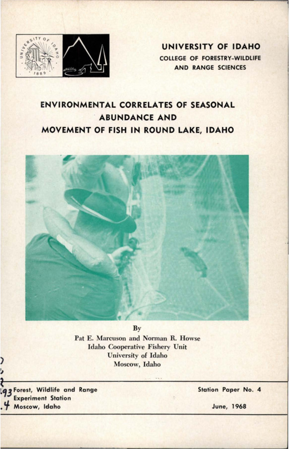This paper reports a study of seasonal abundance and movement of seven species of fish in Round Lake, Idaho, together with environmental conditions under which seasonal changes took place.